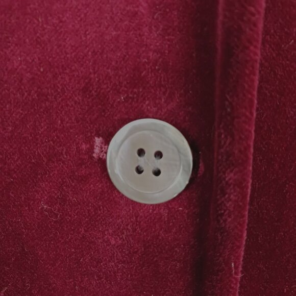 Vintage Talbots Womens Romantic Velvet Jacket Coat Crimson Red Size 6 Made USA - Picture 6 of 8